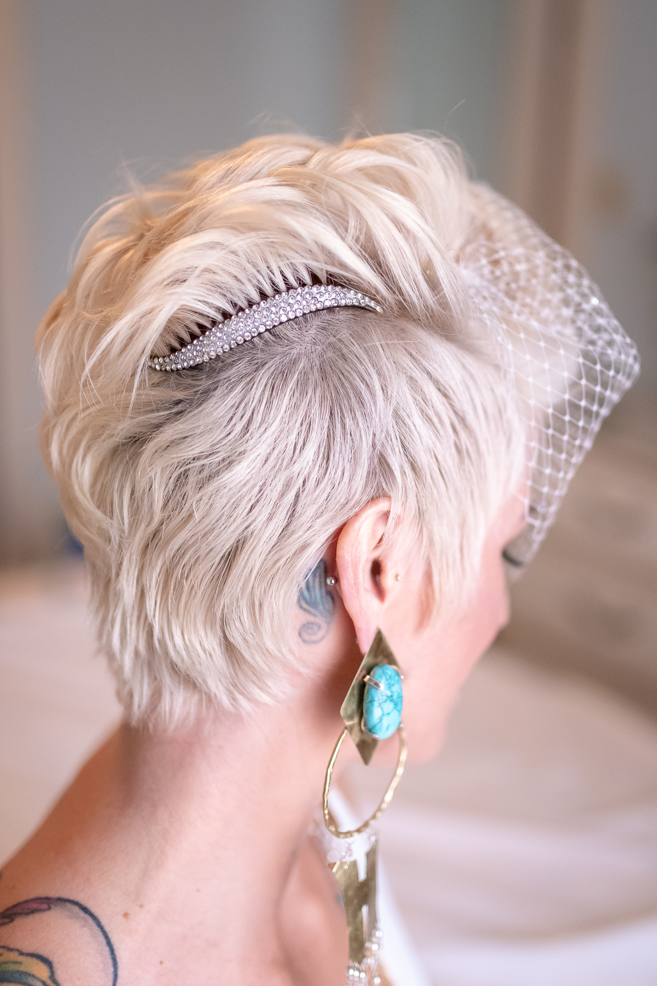 bride to be with a bridal hairdo Klamath Falls Hair salons